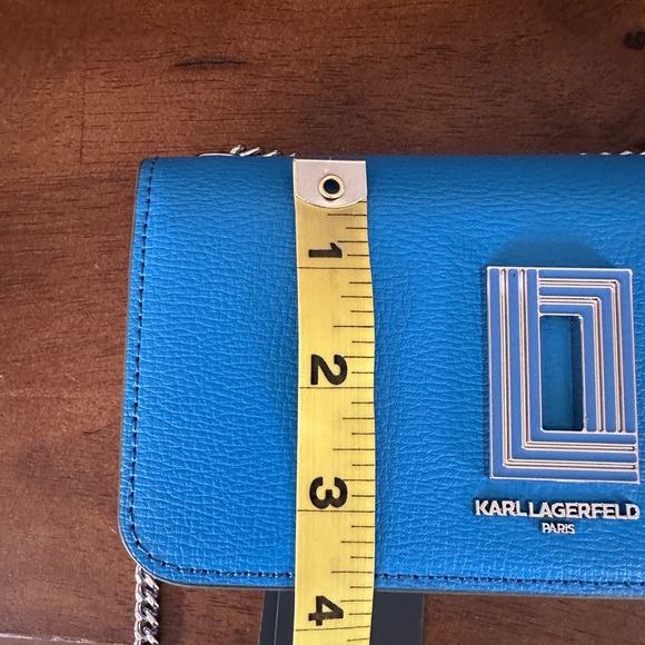 Karl Lagerfeld NWT MSRP $128 Blue Leather Shoulder Bag - Picture 11 of 11
